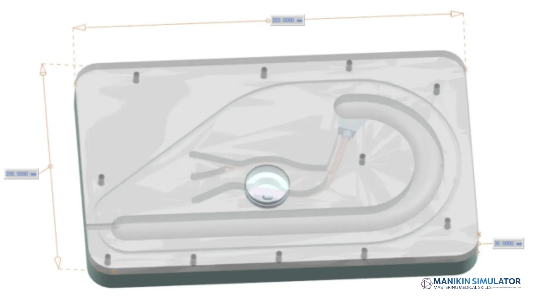 Drawing of Planar Left Coronary Vessel Model (Aortic Approach)